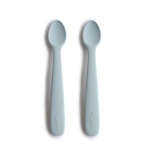 Mushie Silicone Feeding Spoons 2-Pack - Powder Blue